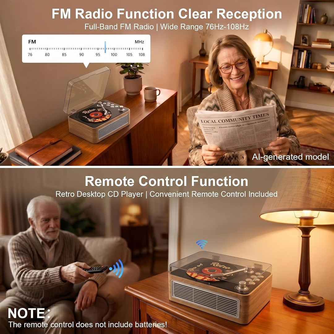 Gueray Tragbarer CD Player Bluetooth CD-Player mit Lautsprecher & Radio & Fernbedienung Unterstützt