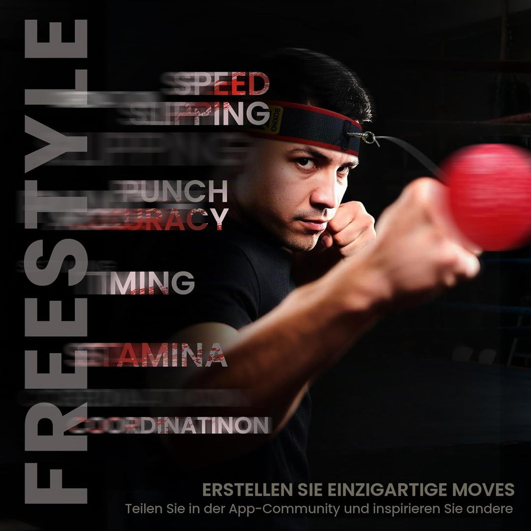 YMX BOXING Reflexball - 4 Bälle + 2 Stirnbänder, ideal für das Training von Reflex, Reaktion und Aug