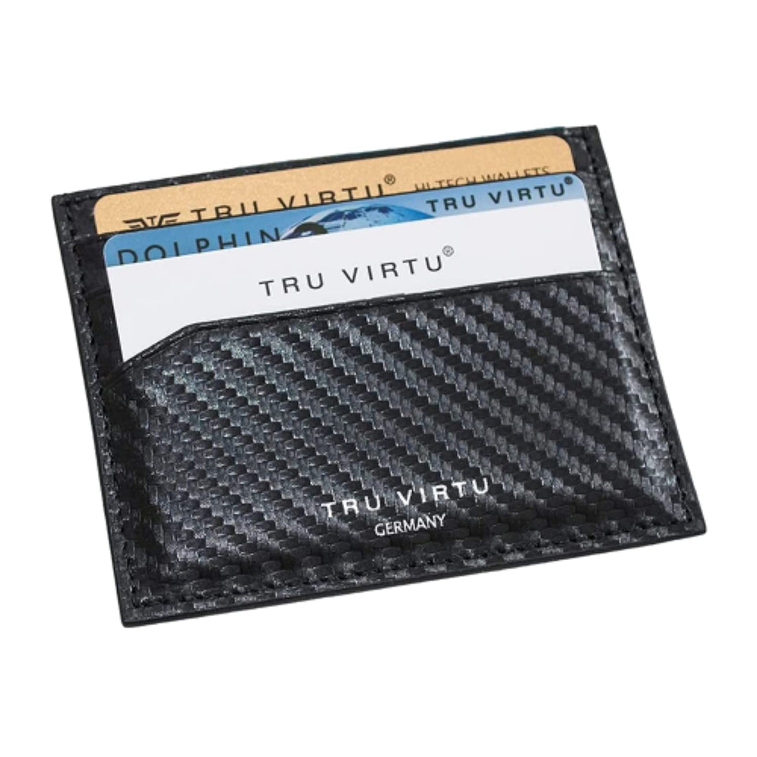 Tru Virtu® Ultra Slim Wallet Carbon Kartenetui I Kreditkartenetui I Kartenetui-RFID-NFC-Schutz I Kar