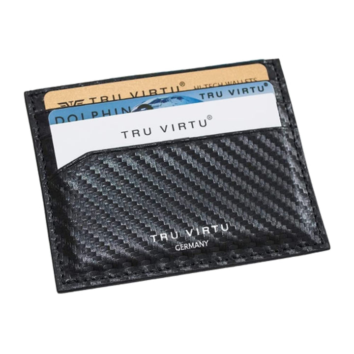 Tru Virtu® Ultra Slim Wallet Carbon Kartenetui I Kreditkartenetui I Kartenetui-RFID-NFC-Schutz I Kar