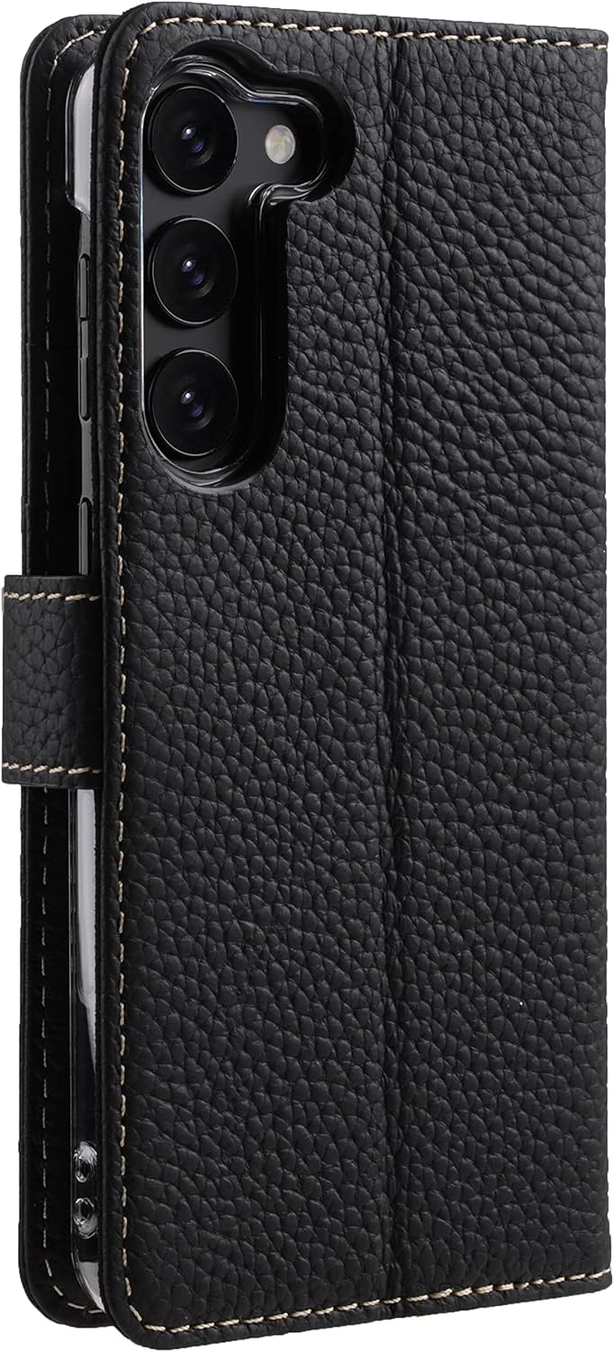 STILGUT Talis kompatibel mit Samsung Galaxy S23 Plus Hülle mit Kartenfach aus Leder, Wallet Case, Le
