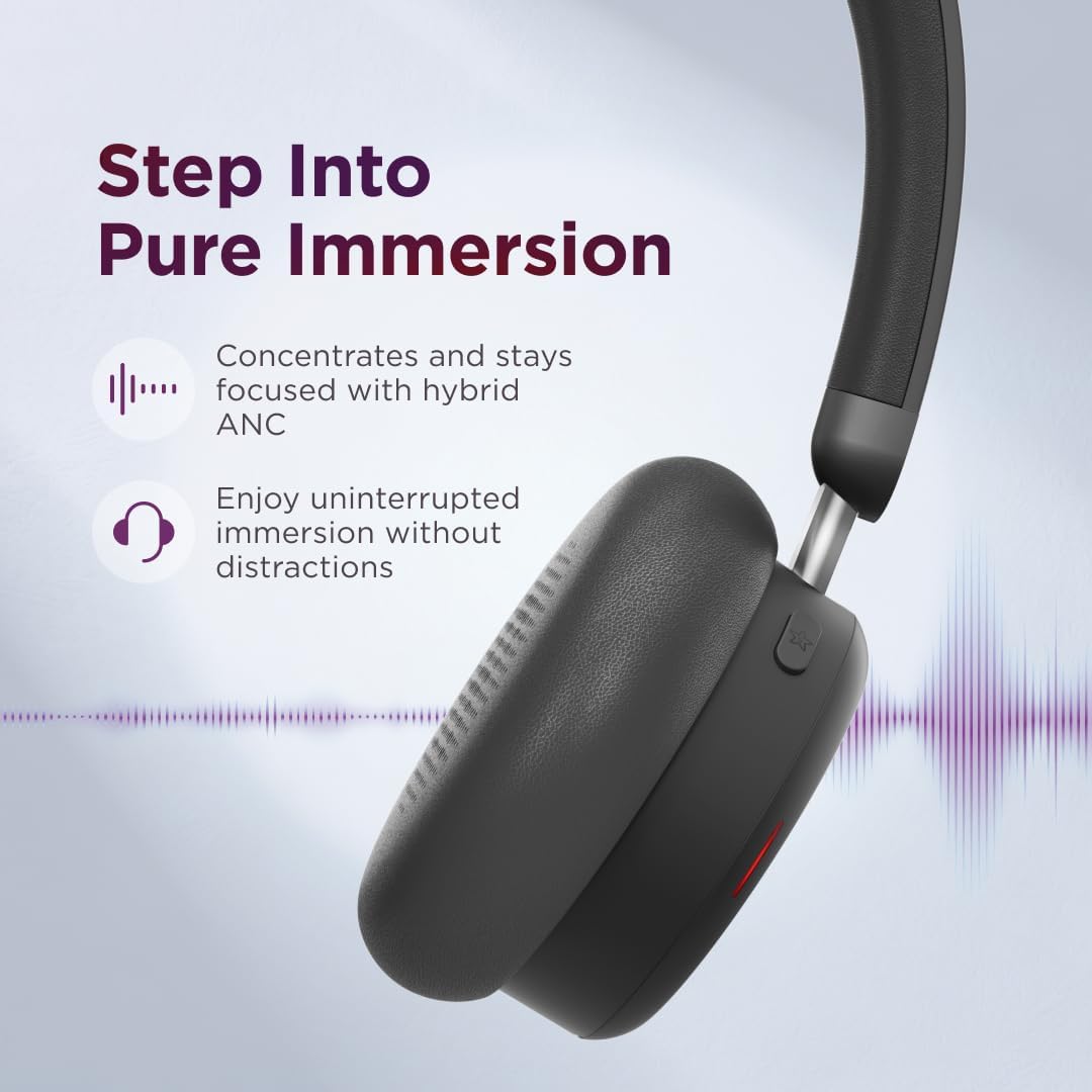 Lenovo 6550 - Headset - On-Ear - Bluetooth - kabellos - aktive Rauschunterdrückung - Schwarz - Zerti