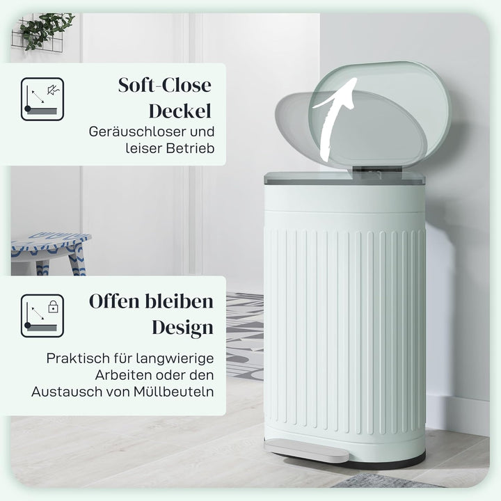 HOMCOM Mülleimer 30L Treteimer Abfalleimer mit Deckel und Fusspedal, Müllbehälter mit herausnehmbare