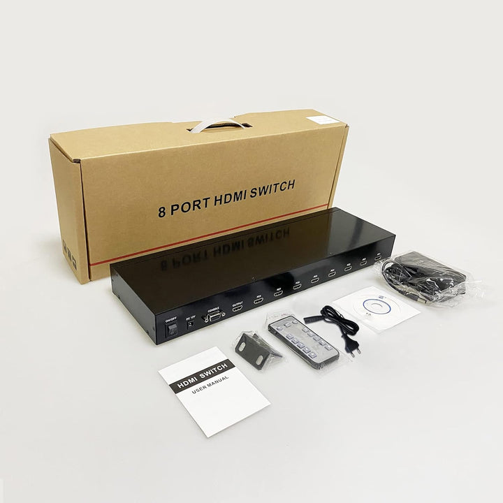 MT-VIKI 4K60Hz 8 Port HDMI Switch 8 in 1 Out mit IR-Fernbedienung Auto Scan 1U Rackmount HDR HDCP2.2