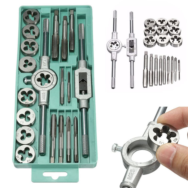 CENPEK Gewindeschneid-Set 20-teilig Wolframlegierung Stahl metrisch Gewindeschneider Kit M3-M12 Komb