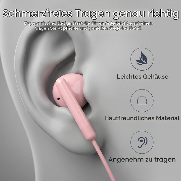 USB C Kopfhörer für iPhone 17 Air 16 15 Plus Pro Max iPad Pro In-Ear Kopfhörer mit Kabel USB C, Mikr