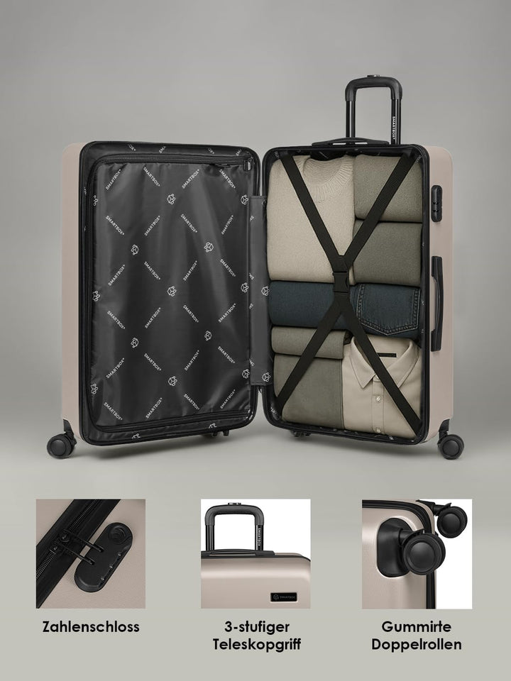 SMARTBOX Hartschalen Koffer-Set 3-teilig für Damen & Herren | leichte & stabile Reise-Trolleys aus h