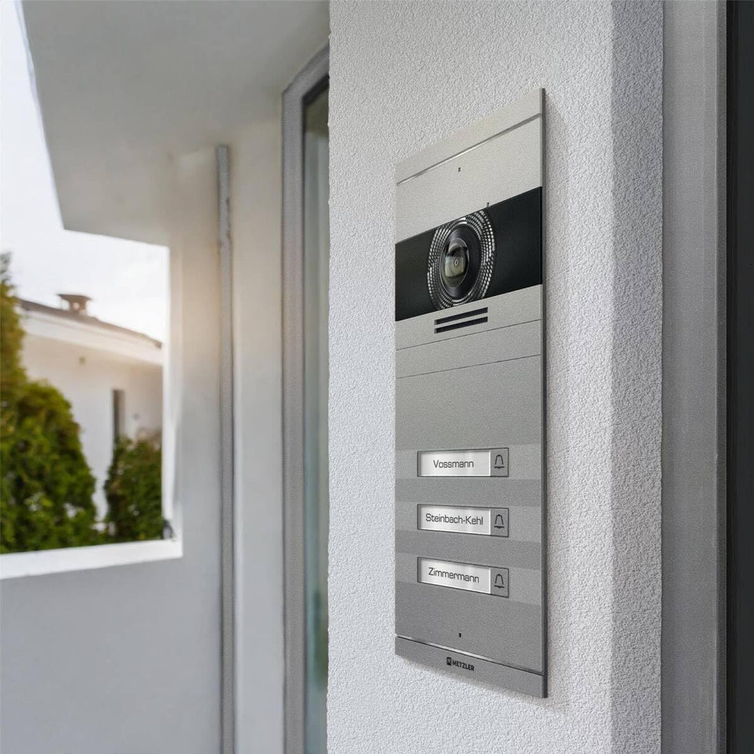 Metzler VDM10 2.0 Video Sprechanlage Komplett Set mit austauschbarem Namensschild - Anschluss 2-Drah