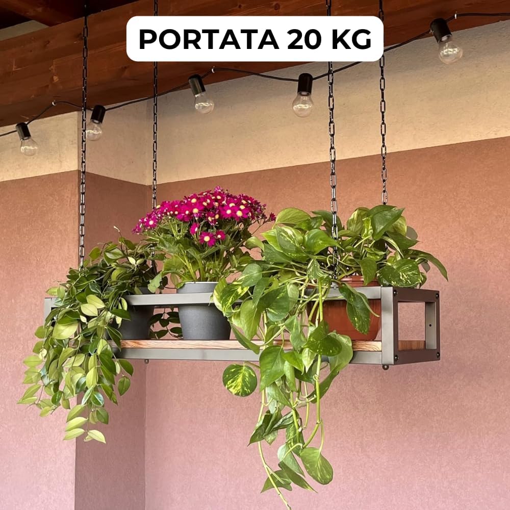 yelloo FLOWERS Hängendes Deckenregal mit Blumenketten für vertikale Garten Getränkehalter Flaschen B