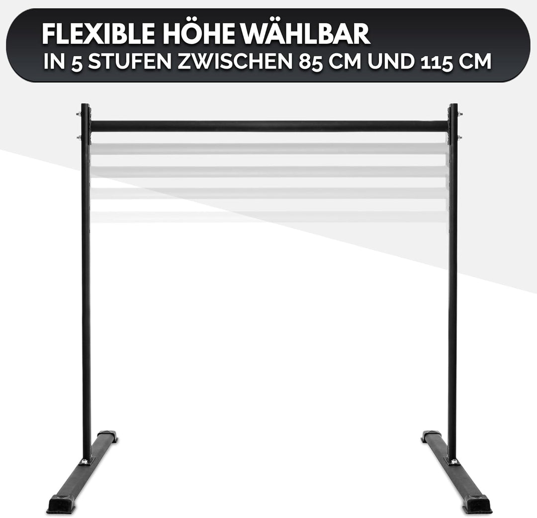 GORNATION Static Bar, Front Lever Bar mit rutschfesten Füssen, pulverbeschichtetem Griff, verstellba