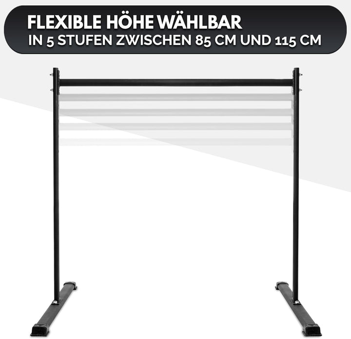 GORNATION Static Bar, Front Lever Bar mit rutschfesten Füssen, pulverbeschichtetem Griff, verstellba
