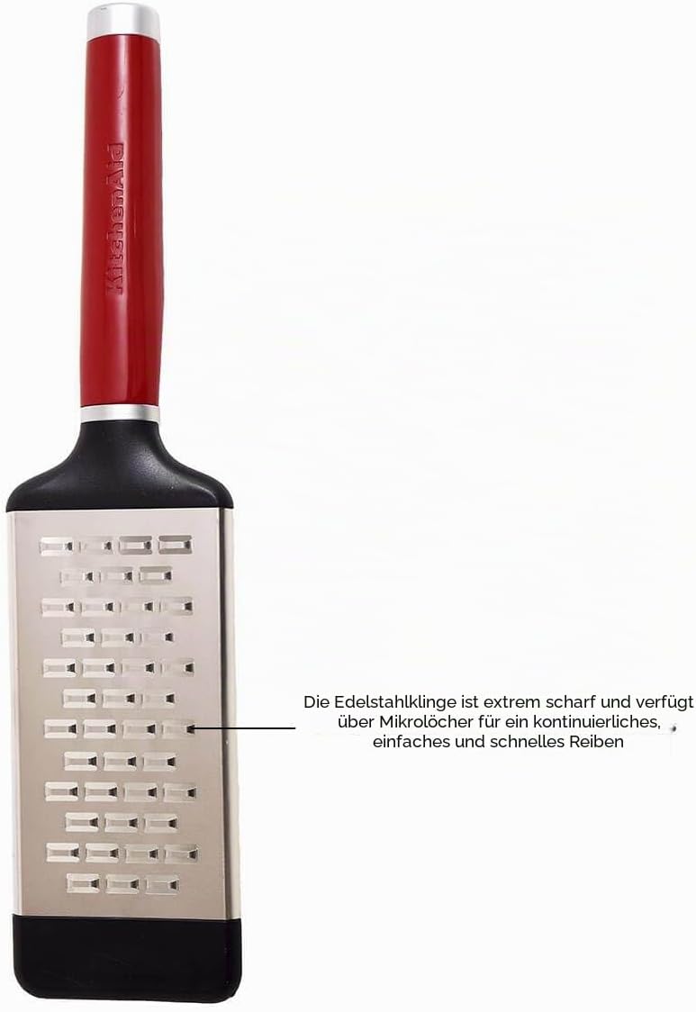 KitchenAid Käsereibe, 2-seitige Reibe aus geätztem Edelstahl mit mittelfeinen Reibelöchern –Empire R