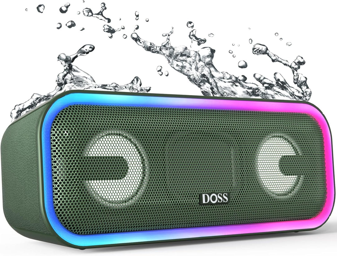 DOSS SoundBox Pro+ Bluetooth Lautsprecher mit IPX6 Wasserdicht, 24W Dualen Bass-Treibern, Stereo-Pai