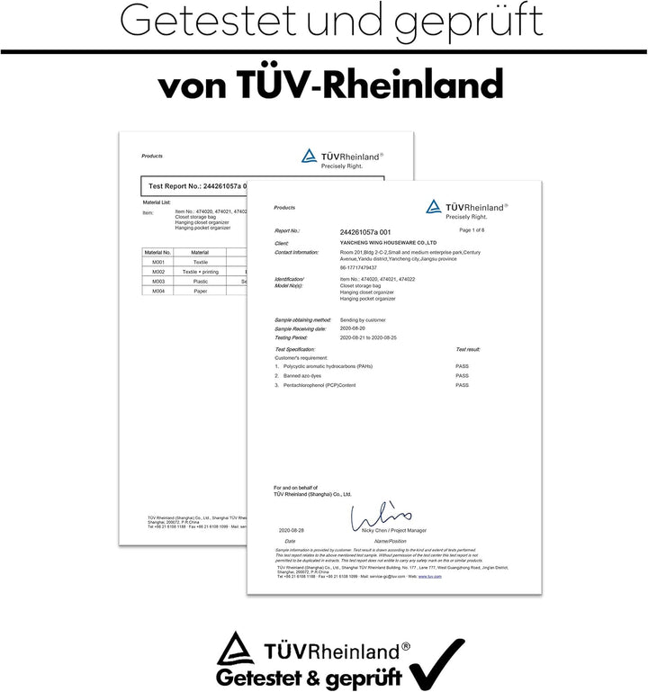 SB Trading - 2er Set Premium Kleiderschrank Organizer hängend aus Stoff - Schrank Hängeregal für Jea