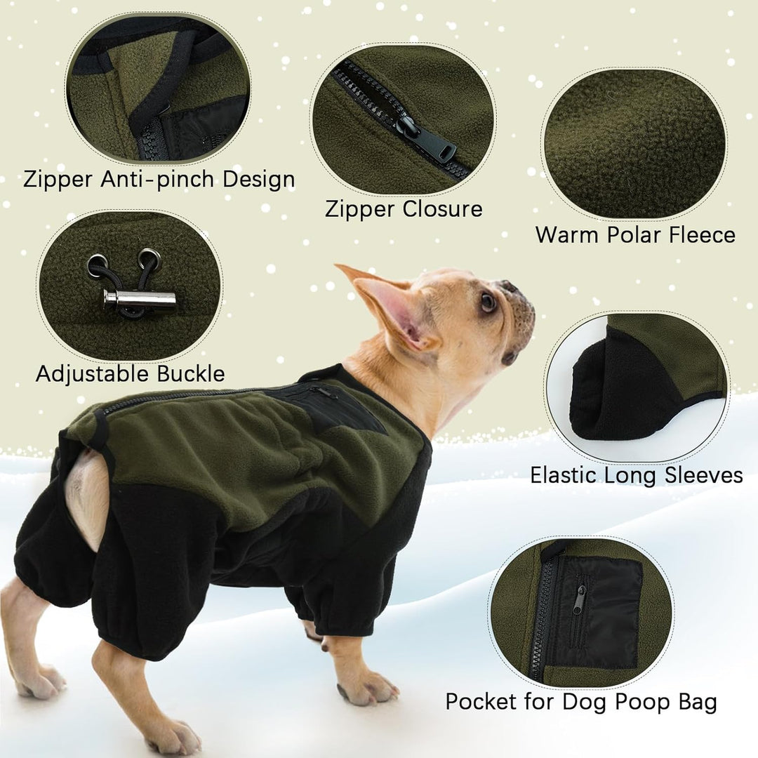 Hunde Fleecejacke, Wintermantel mit Abnehmbarer Rollkragen Hundemantel Hundepullover Warm Winddicht