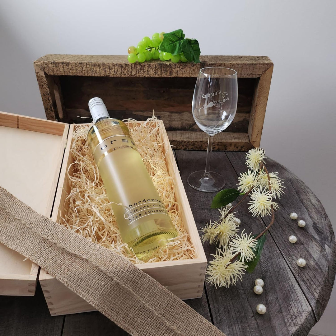 Geschenk zum Valentinstag – Wein Geschenksets – Weinglas mit Gravur 370ml – Geburtstagsgeschenke – G