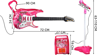 MalPlay Gitarre, Verstärker, verstellbare Stativ und Mikrofon | Elektronische Rock Musikinstrument f