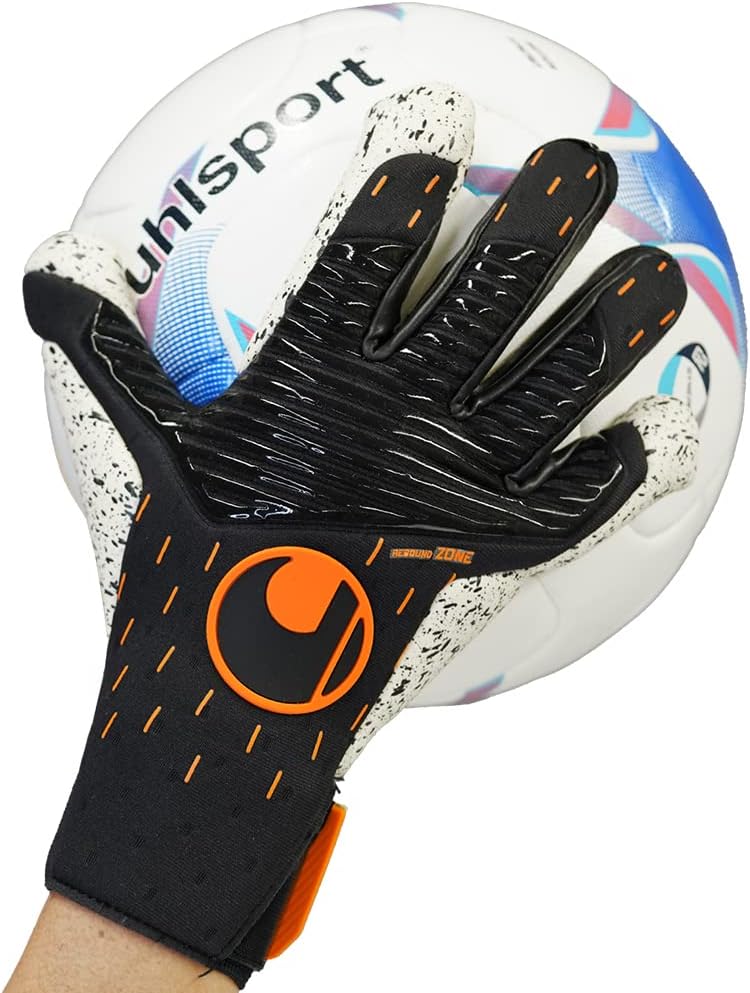 UHL Speed Contact Supergrip+ Torwarthandschuhe 42 Schwarz/Weiss/Neonorange (Multicolor), 42 Schwarz/