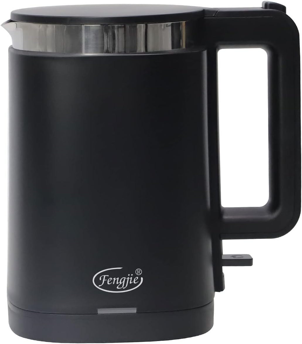 FENGJIE Elektrischer Wasserkocher, 1,0L Edelstahl Teekessel, 1360W BPA Frei Mit Strix Thermostat, Bo