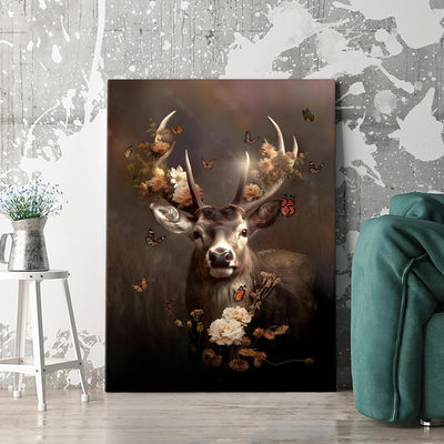 Artmazing | Hirsch Bild bunt | Hirsch Leinwand | Coole Wandbilder Wohnzimmer | Bild Hirsch | S-Art B