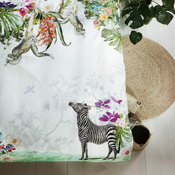 fleuresse Mako-Satin Bettwäsche Bed Art S Regenwald Exotic grün 1 Bettbezug 155 x 220 cm + 1 Kissenb