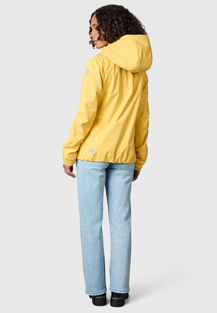 Ragwear Damen wasserdichte Übergangsjacke leichte Jacke kurz mit Kapuze Dizzie Intl XS-6XL XS Banana