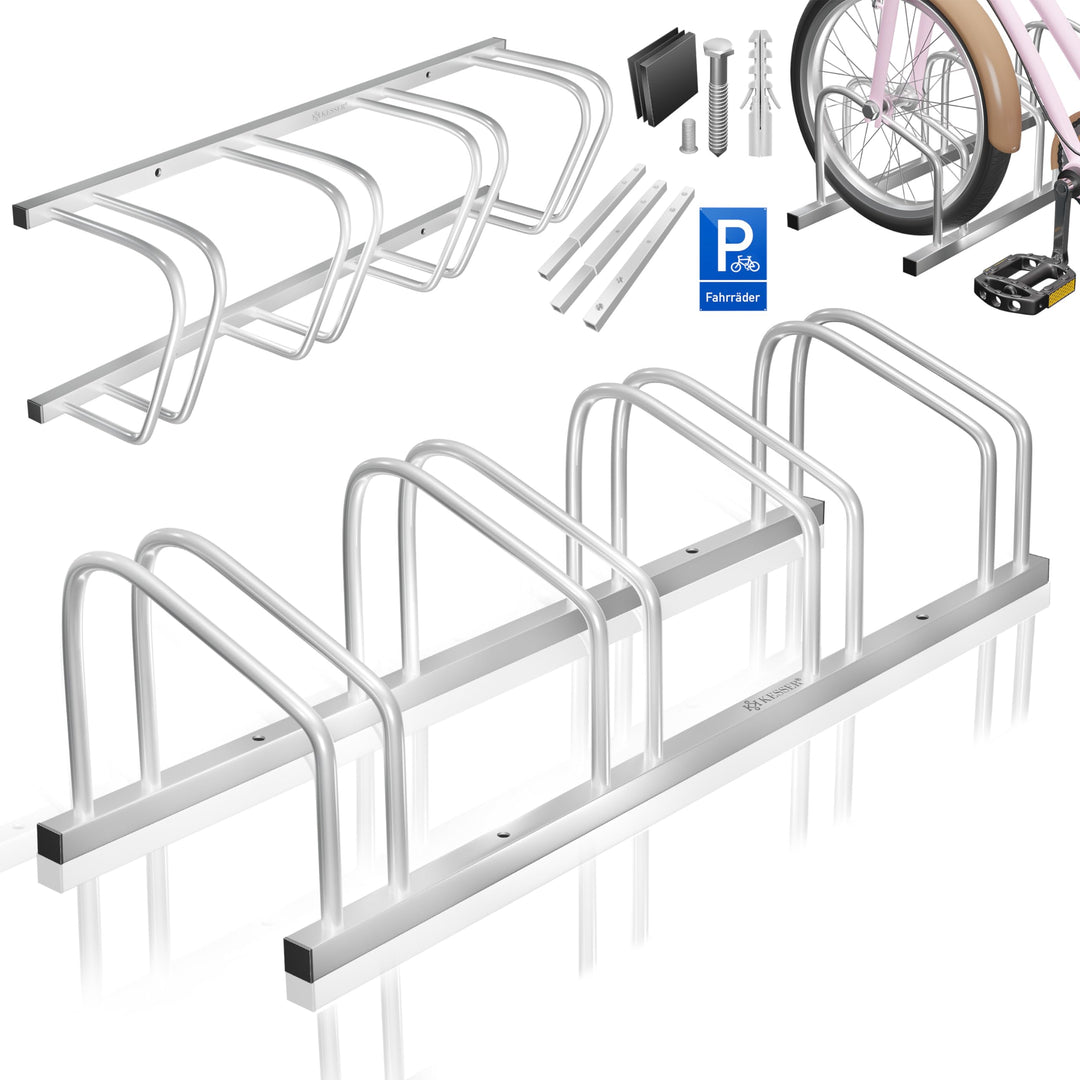 KESSER® Fahrradständer für 4 Fahrräder inkl. Parkschild | Mehrfachständer mit 37cm Radabstand für 30