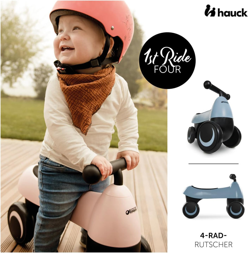 Hauck Baby Rutscher 1st Ride Four, Kinder Laufrad ab 18 Monate bis 25 kg, 4 Räder EVA, Ergonomisch,