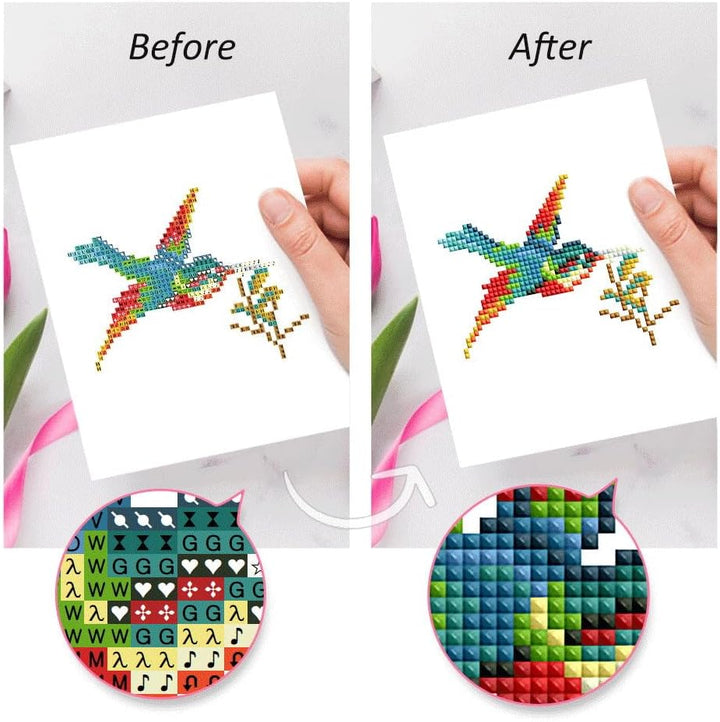 Figured'Art Mini Serie Diamond Painting Erwachsene - Buntes Vogelparadies - Premium-Box mit 12 Stück
