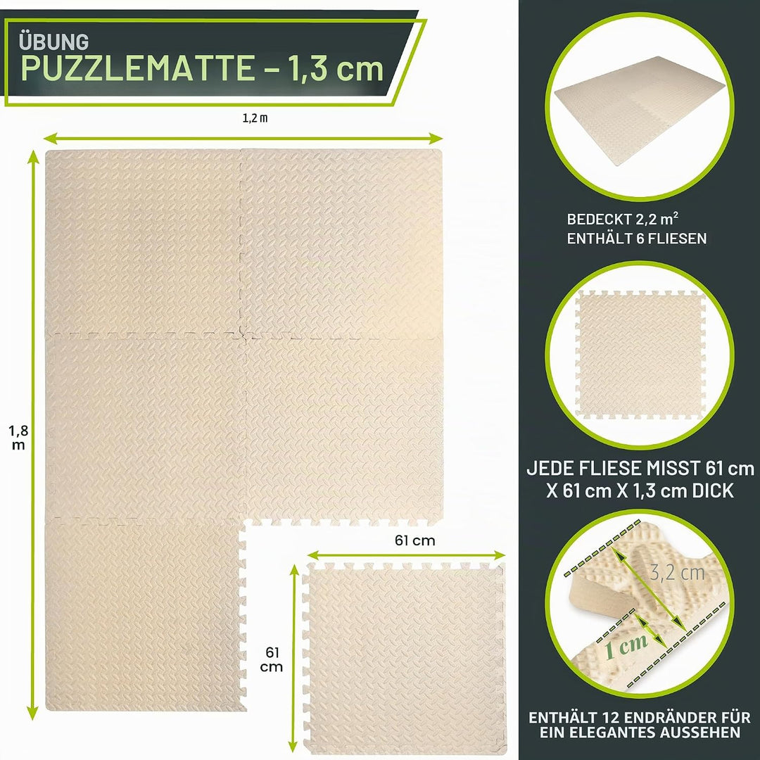ProsourceFit Puzzle Exercise Mat ½ in, Eva Interlocking Foam Floor Tiles for Home Gym, Mat for Home