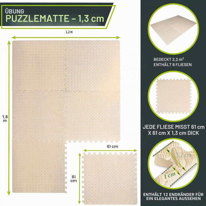 ProsourceFit Puzzle Exercise Mat ½ in, Eva Interlocking Foam Floor Tiles for Home Gym, Mat for Home
