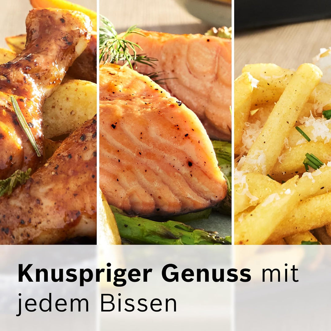 Bosch Heissluftfritteuse Serie 4, XL Air Fryer, schwarz, 6,1 L Fassungsvermögen, 7 Voreinstellungen,