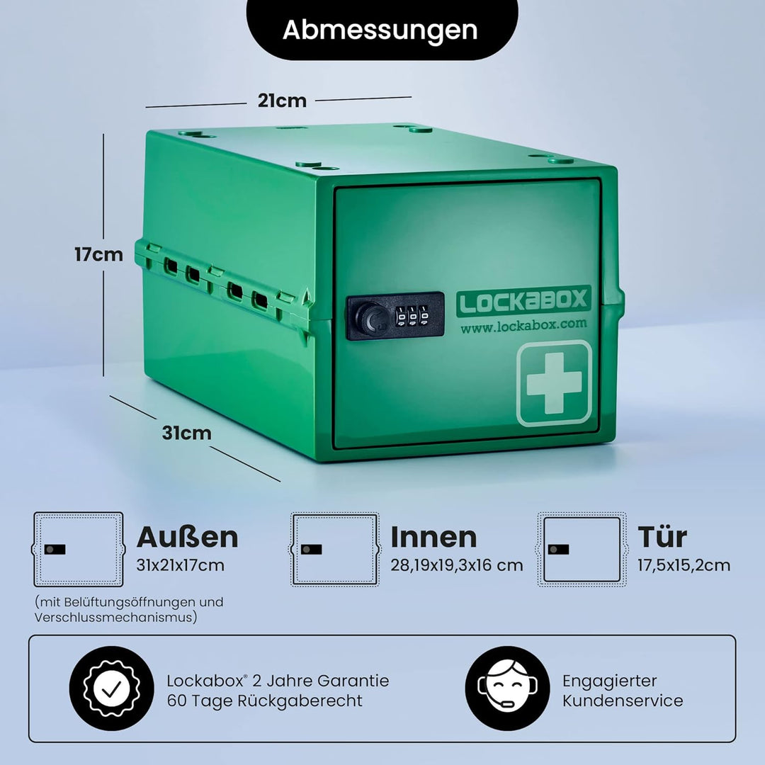 Lockabox One™ | Kompakte Abschliessbare Box aus Polycarbonat mit Zahlenschloss für mehr Sicherheit z