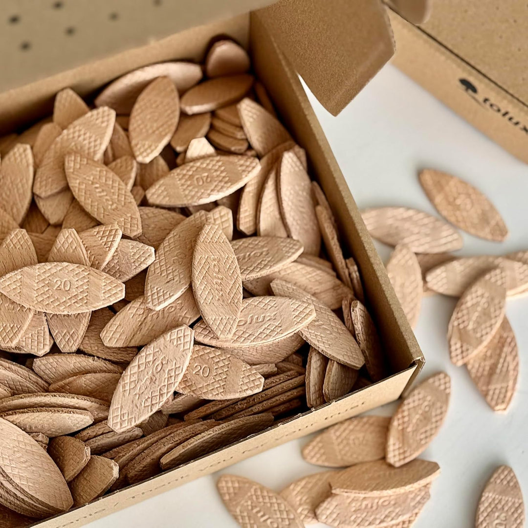 Tolux Flachdübel Grösse 10, Packung mit 1000 Stück, Lamello Dübel, Kompatibel mit Lamellofräse, Hoch