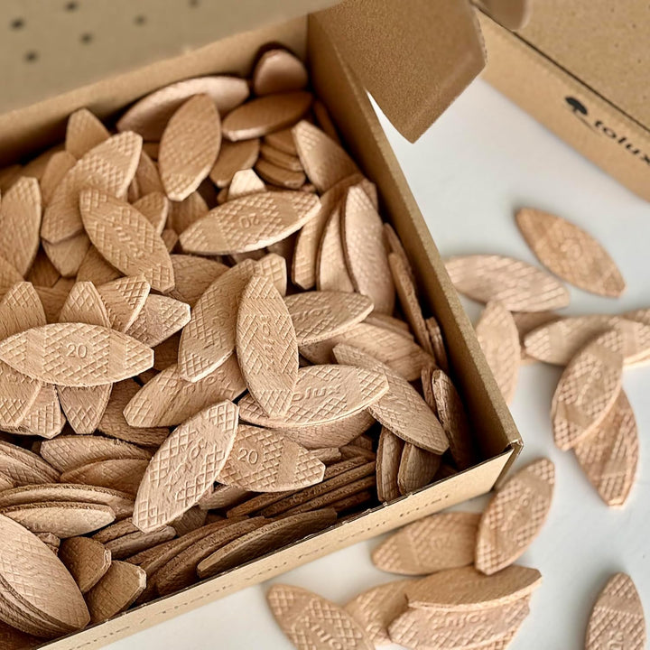 Tolux Flachdübel Grösse 10, Packung mit 1000 Stück, Lamello Dübel, Kompatibel mit Lamellofräse, Hoch