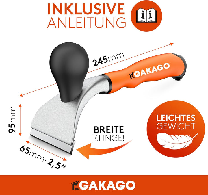 Kraft-Schaber - Hochwertige 65mm Ziehklinge aus langlebigen Wolframcarbid - Ergonomisch & rutschfest