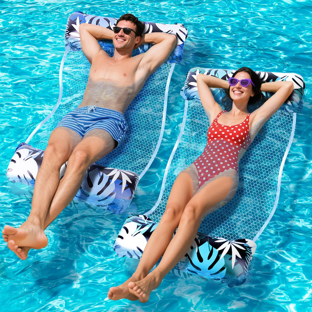XL Luftmatratze Pool, 2 Stück Pool Zubehör Wasserhängematte, 4 IN 1 Luftmatratze Wasser Pool Spielze