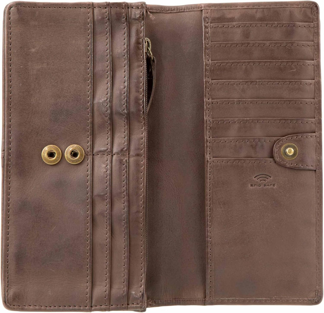 Maitre - steinbach immine purse lh14f Lila 18,00X9,00X0,00 CM Farbe:dunkelbraun / Material:cotton,co
