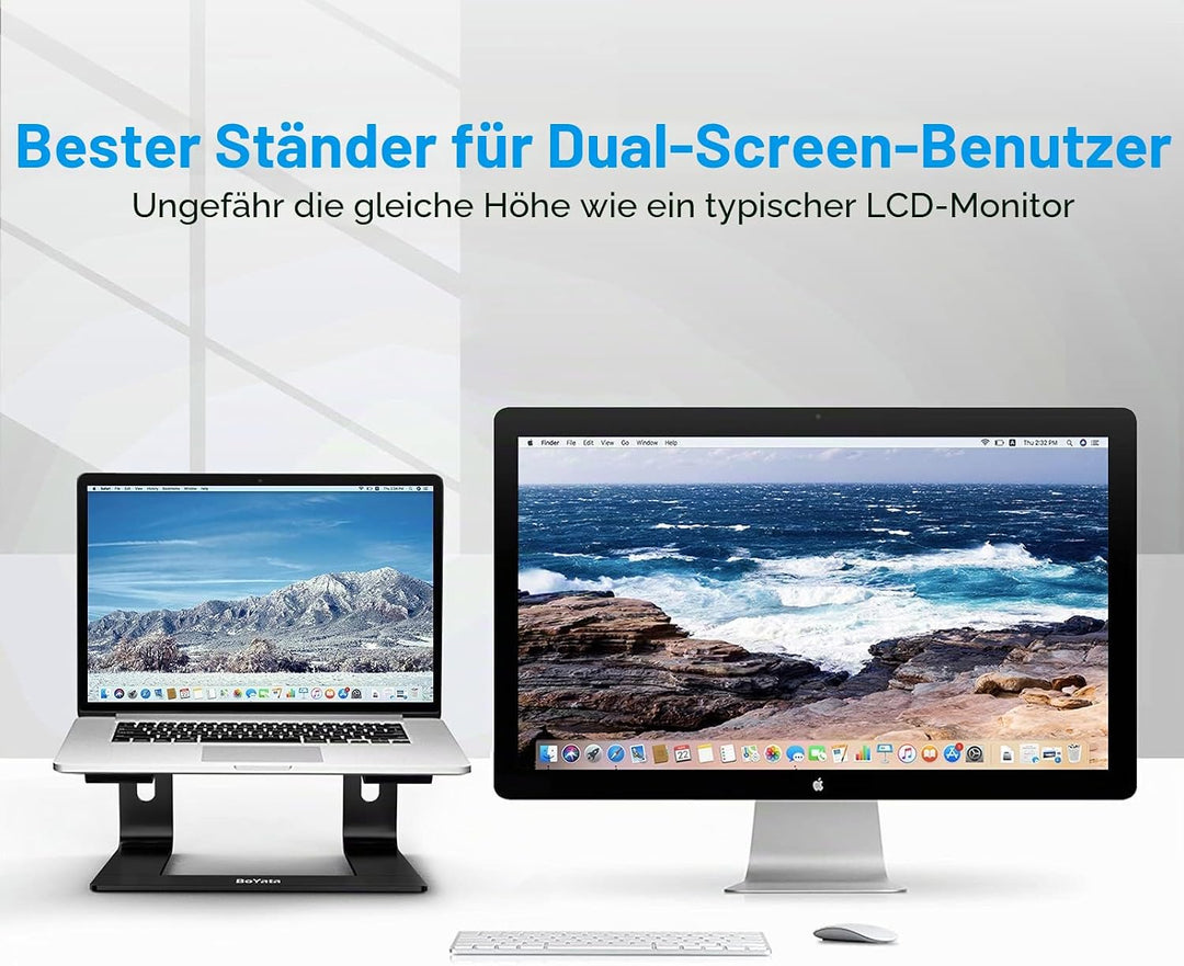 BoYata Laptop Ständer, Ergonomisch Aluminium Notebook Ständer, Tragbarer Belüfteter Laptop Halterung