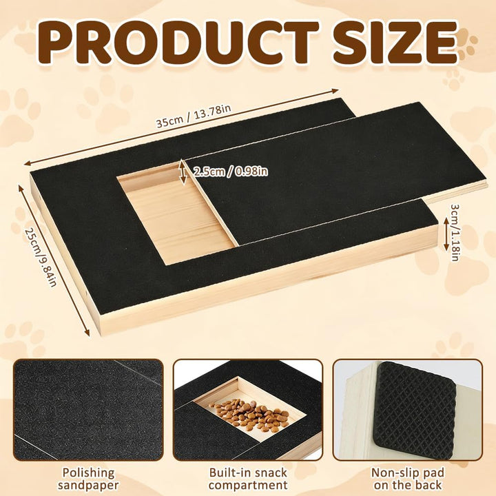 Kratzbrett für Hunde mit Leckerlibox 35x25x3cm, Stressfrei Kratzbrett für Hundekrallen, Hunde Kralle