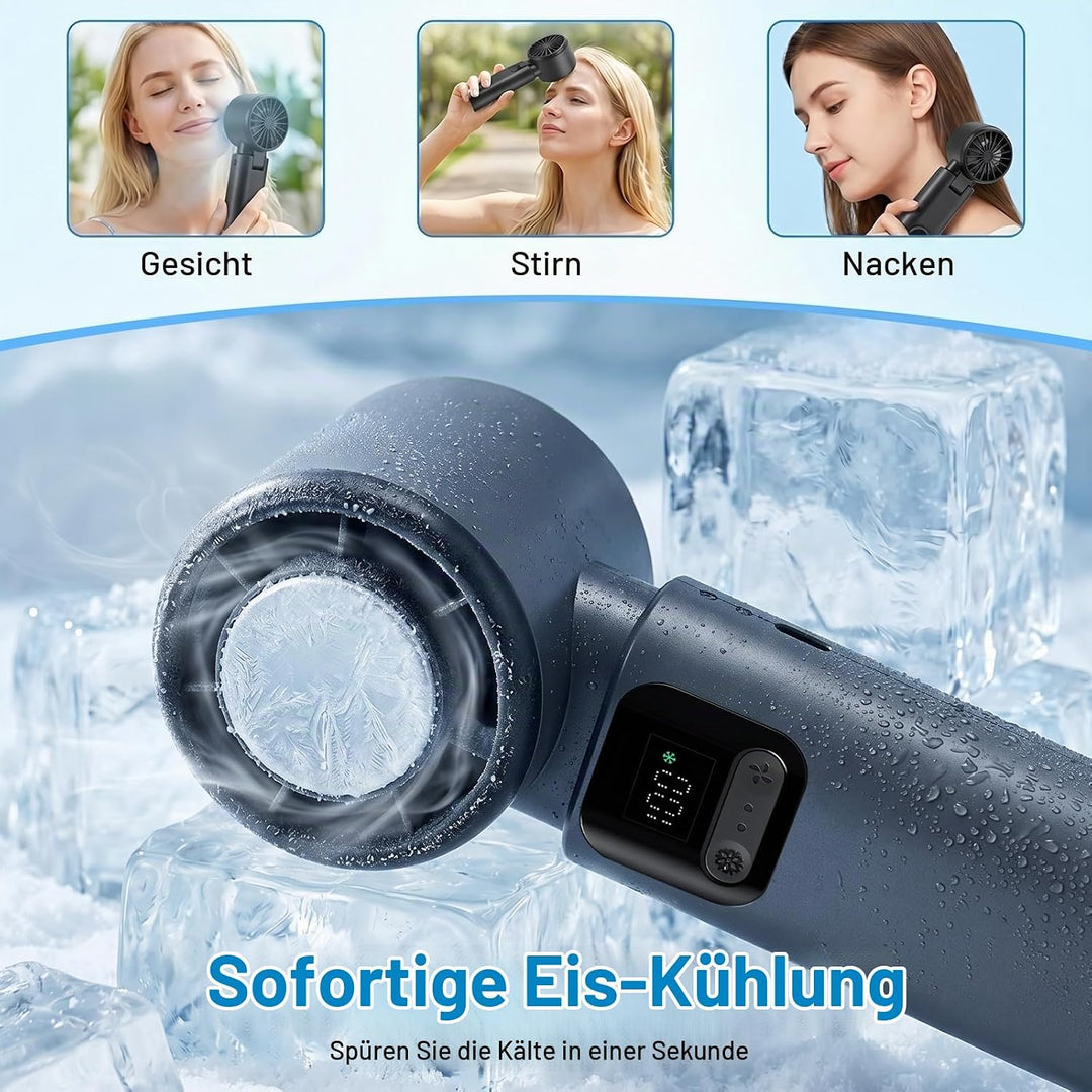 Kssvzz Tragbarer Handventilator mit Kühlplatte, Mini-Turboventilator | 15000 U/min, 1-100 Stufen, 60