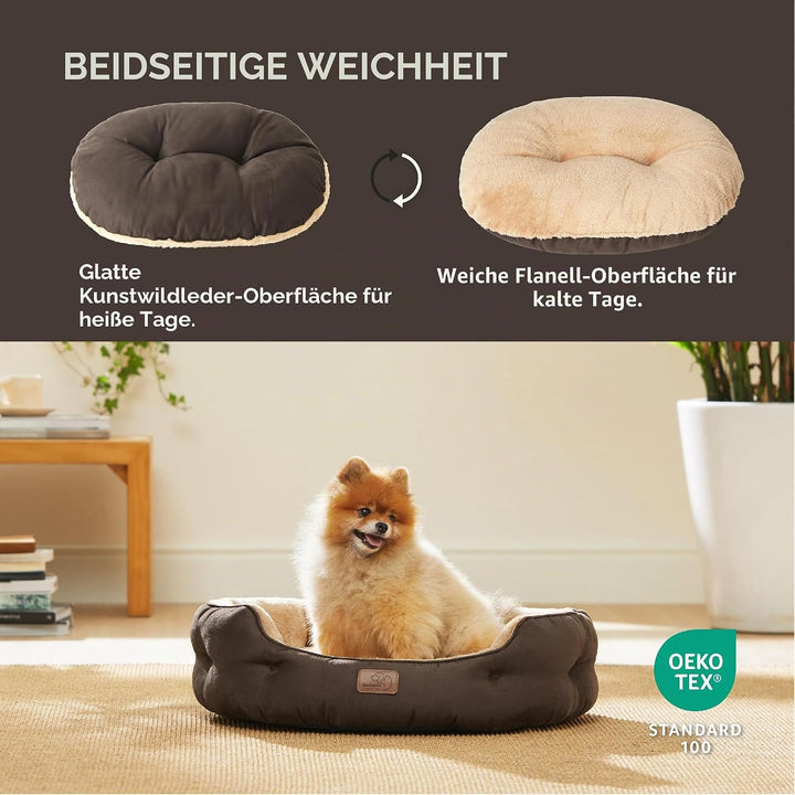 BEDSURE Katzenbett waschbar Katzen Bettchen - 63x53x20cm Katzenbett mit zweiseitig Innenkissen Katze