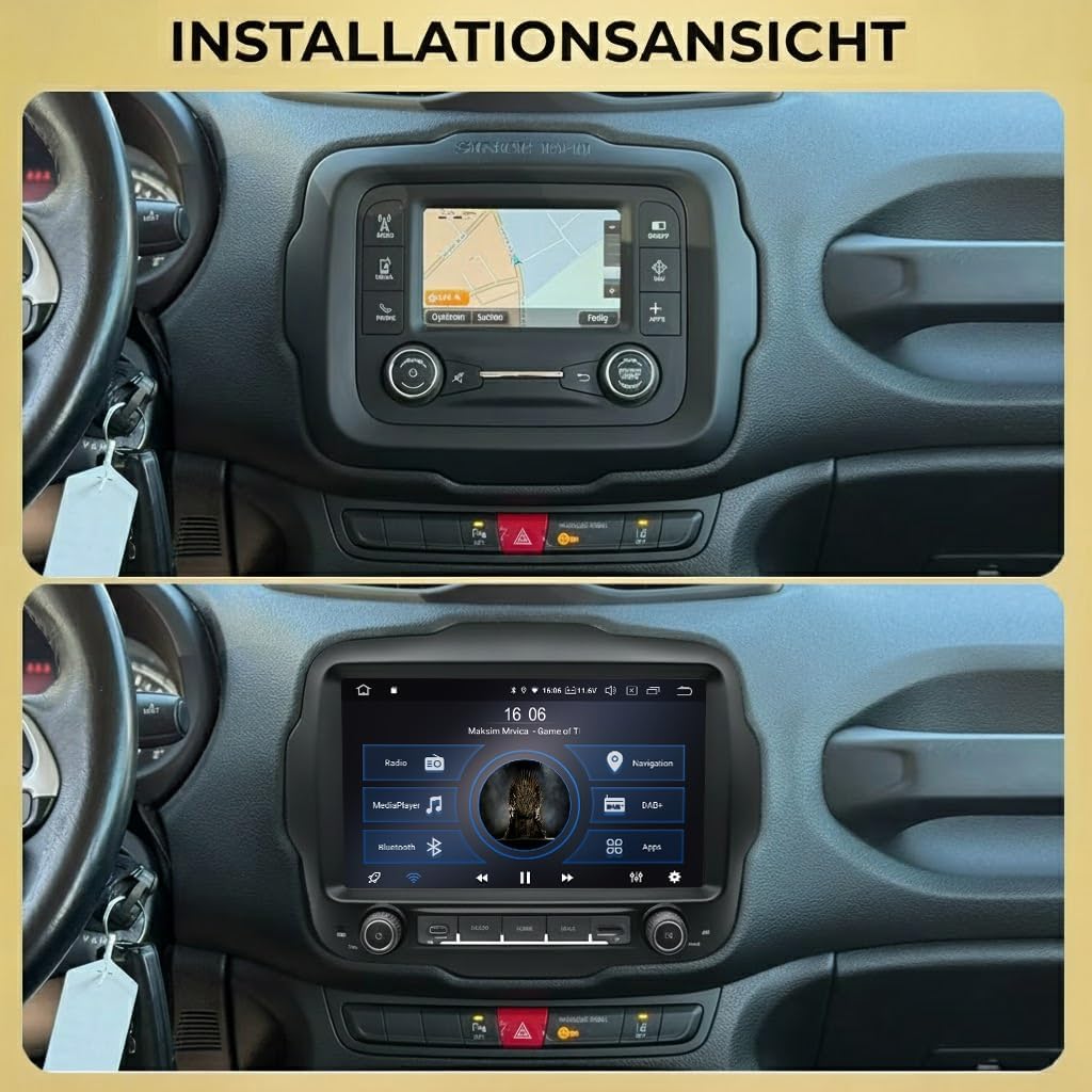 M.I.C. AJ9-L2 Android 14 Autoradio mit Navigation: MediaTek MT6765V, 4GB+64GB, 9 Zoll QLED Display,