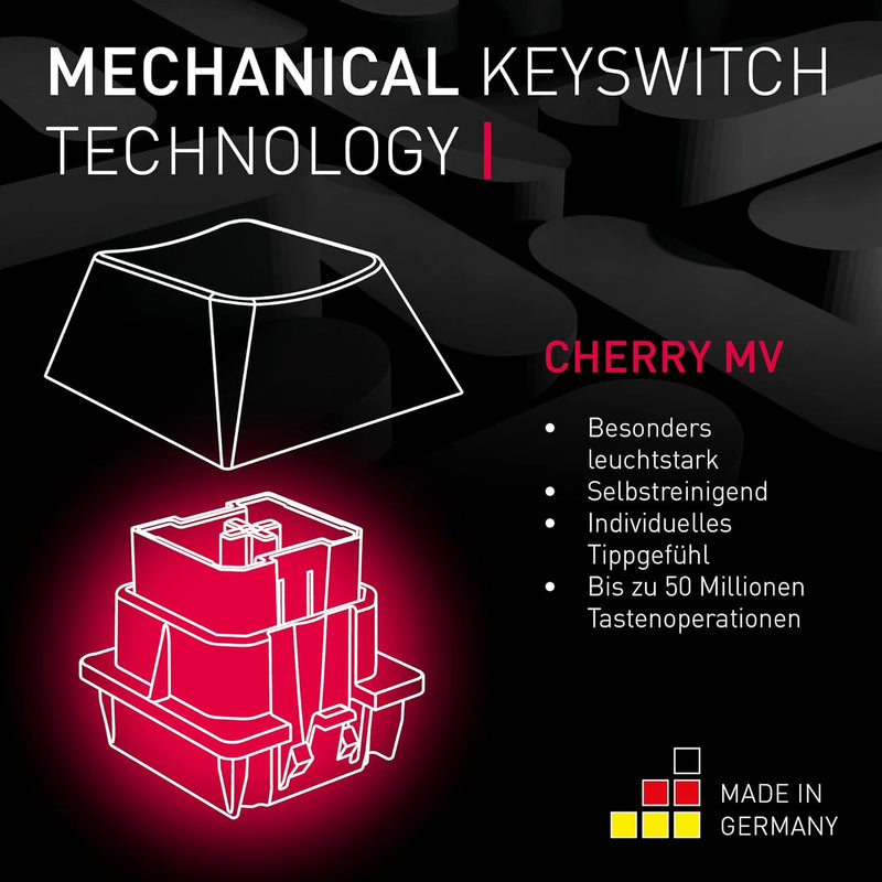 CHERRY MV 3.0, mechanische Gaming-Tastatur mit RGB-Beleuchtung, Deutsches Layout (QWERTZ), leuchtsta