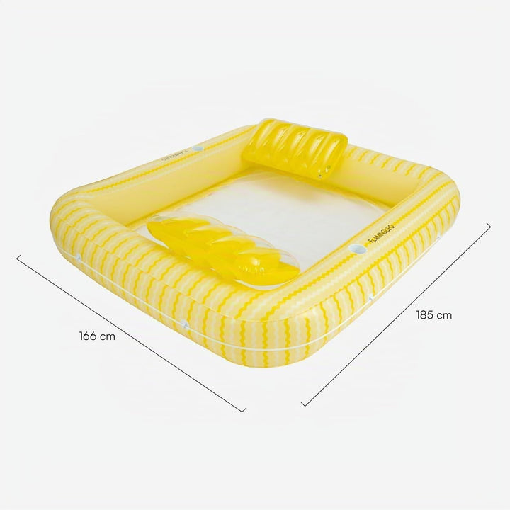 Flamingueo Luftmatratze Pool - Wassermatratze - Extra gross - Gitterboden - Zwei Getränkehalter - Zw