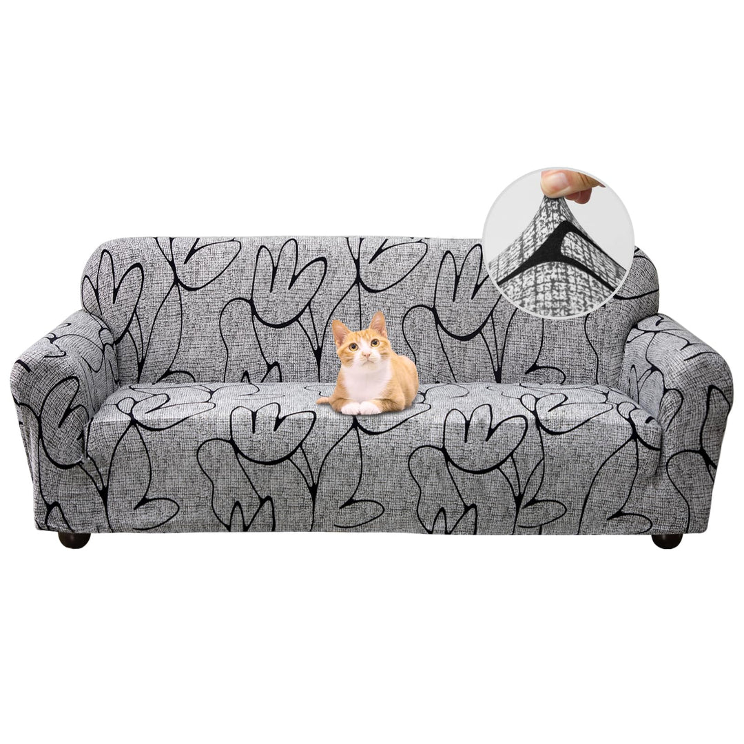 Jaotto Sofabezug 3 Sitzer Elastischer Stretch Spandex Sofa Überwürfe Sofahusse Antirutsch Waschbar S
