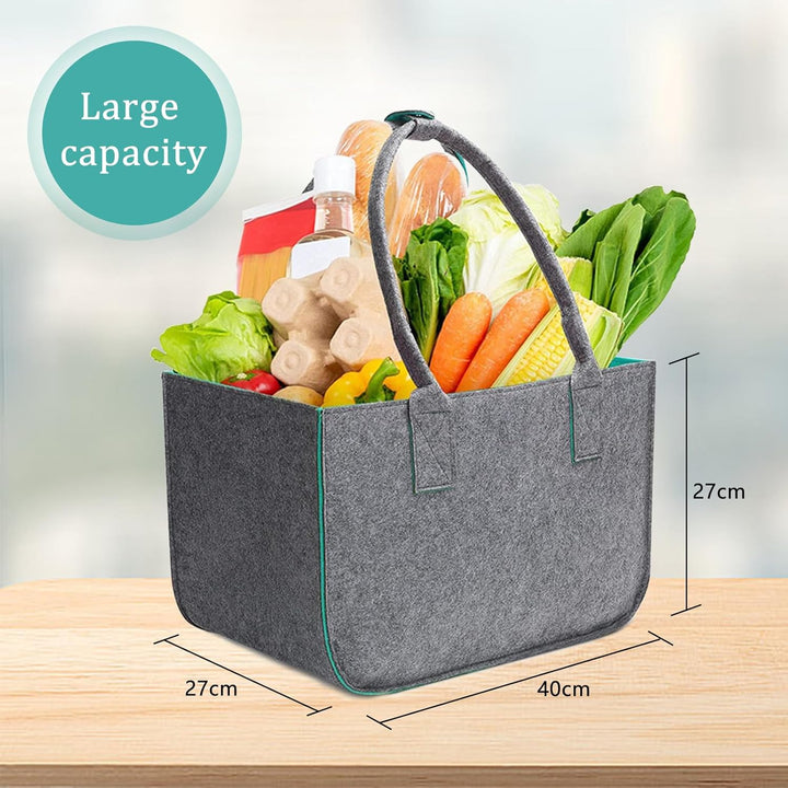 BEELUKY 2 Stück Filztasche Einkaufskorb,Filztaschen Shopping Bag, Einkaufstasche mit Henkel,Filz Ein