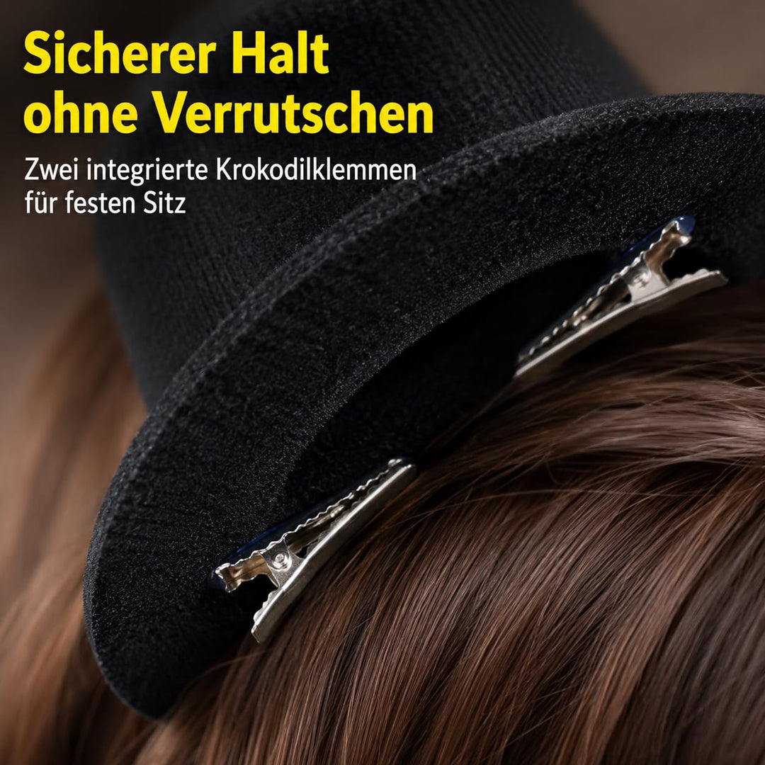 HEMOTON 4 Stück Zylinder Haarspangen Hüte Dekorative Haarnadeln Kleine Formelle Hüte Haarspange Schw