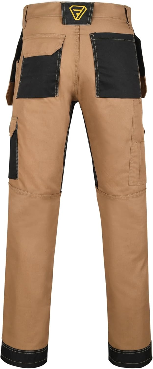 FORJA Herren Arbeitshose Khaki 34W / 32L, Khaki 34W / 32L