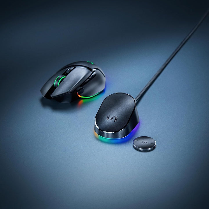 Razer Mouse Dock Pro mit kabellosem Ladepuck: magnetisches kabelloses Laden - Integrierter HyperPoll